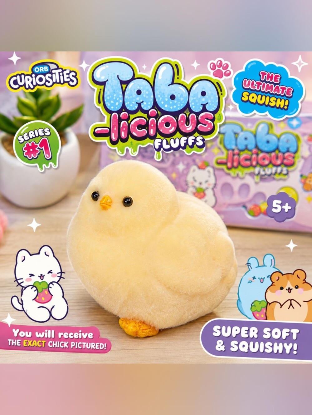 Taba-Licious Fluffs Chick Squishy ORB Curiosities Series 1 NWT